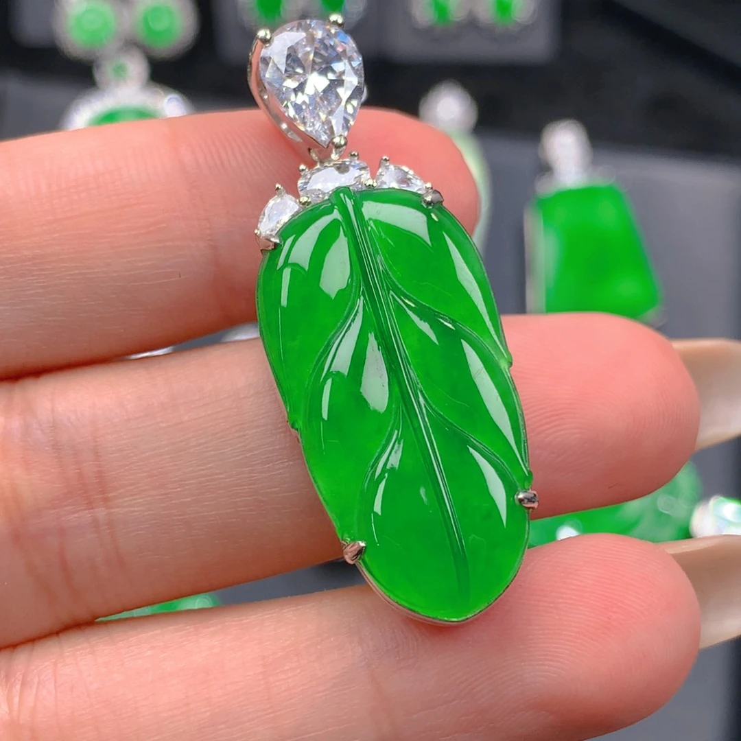 翡翠银S925镶嵌吊坠(不含链)