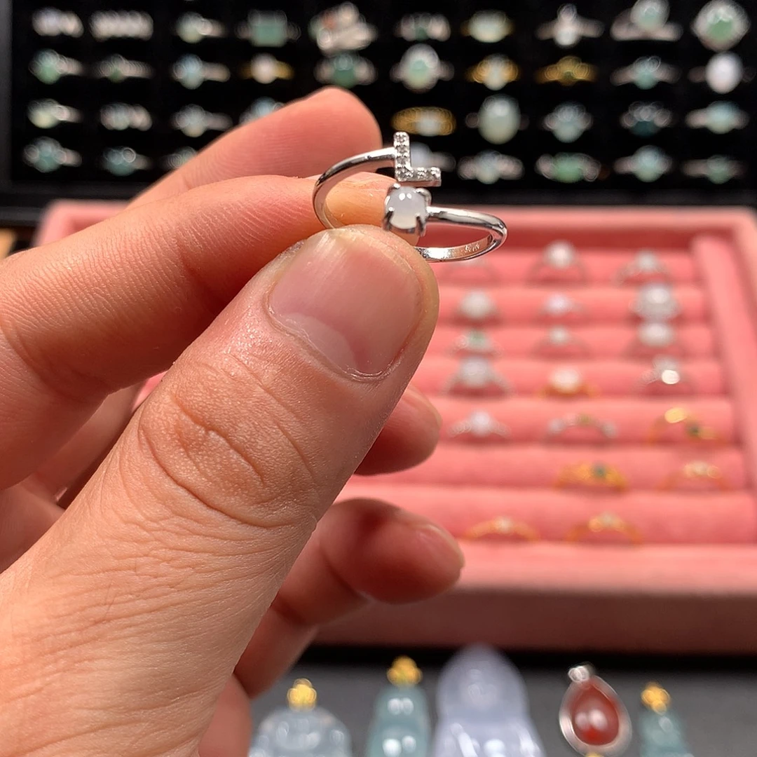 翡翠银S925镶嵌戒指2