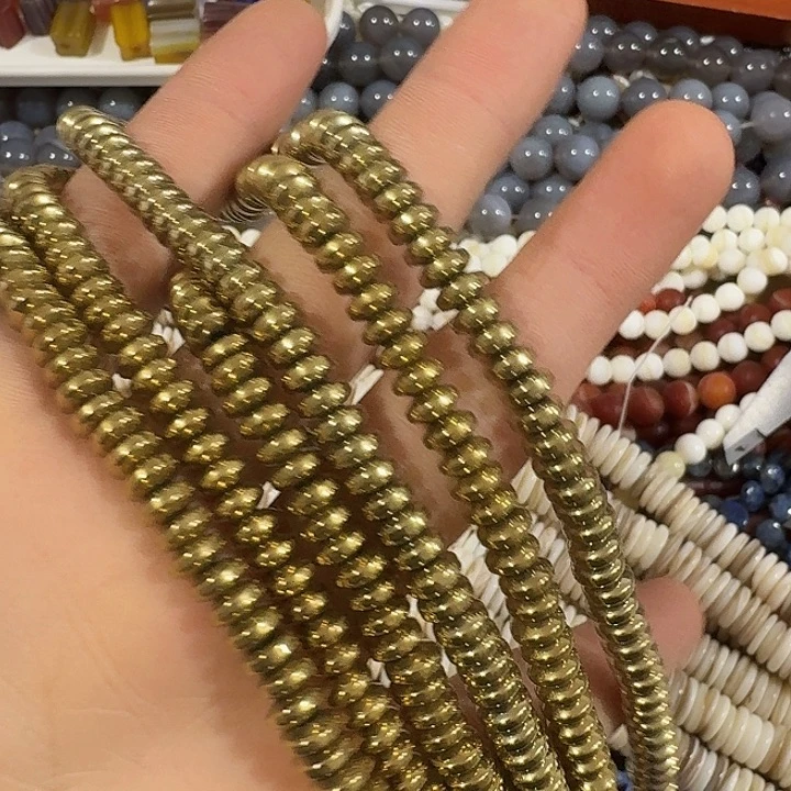 小***五玛瑙/玉髓合金珠宝半成品3条6mm金色隔片