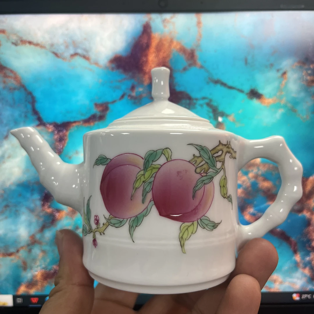 瓷立方-官窑瓷画院红炉粉彩寿桃壶5723