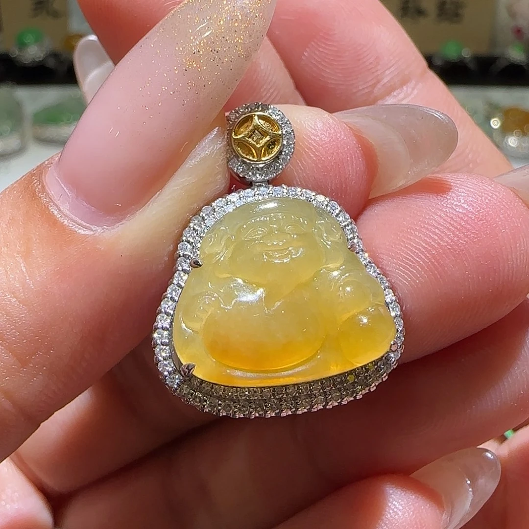 【闪购商品】翡翠18K金镶嵌颈饰天然