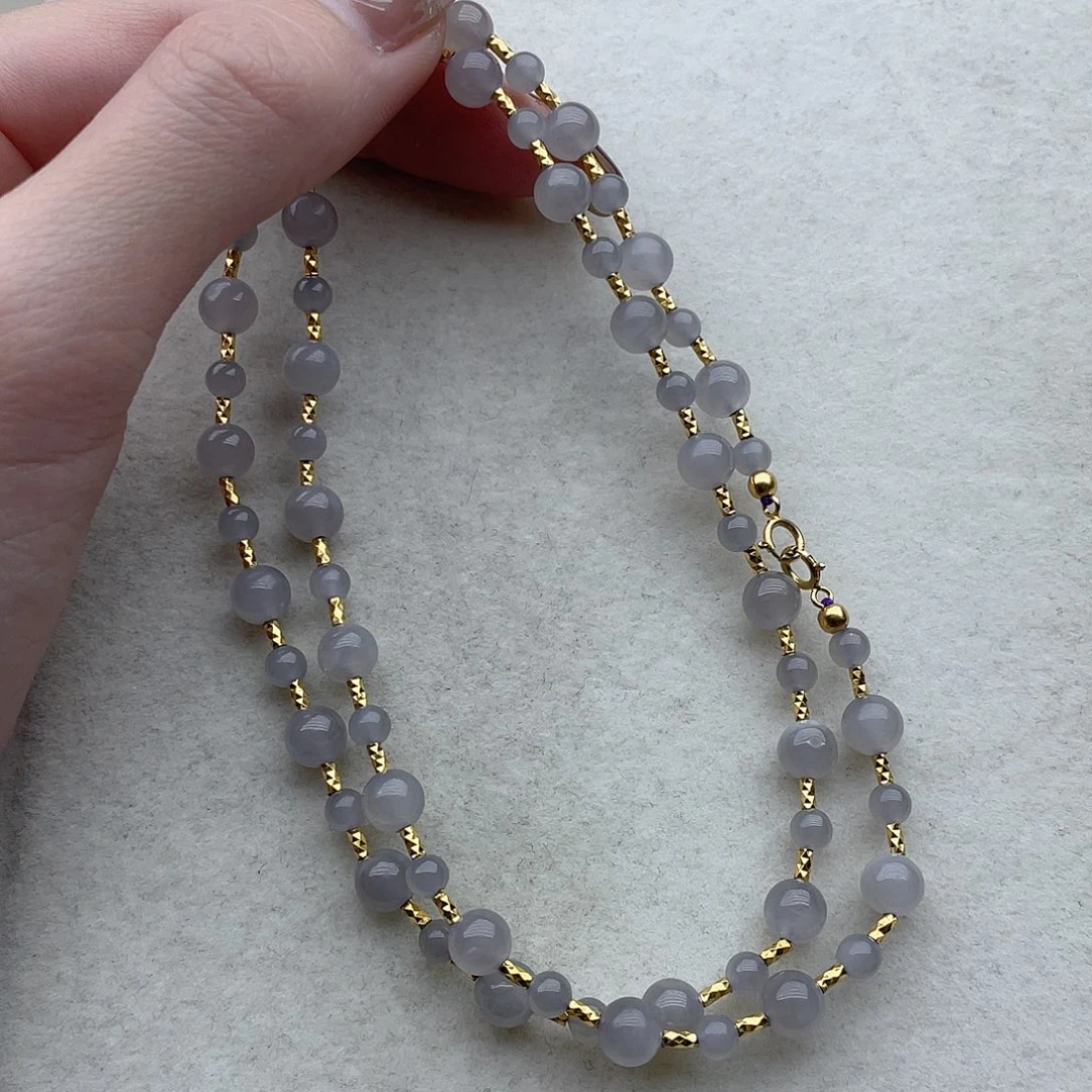 和田玉银S925镶嵌颈饰46