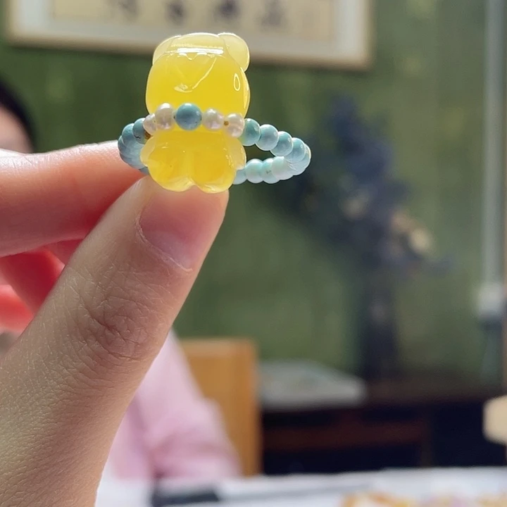 蜜蜡未镶嵌裸石戒指