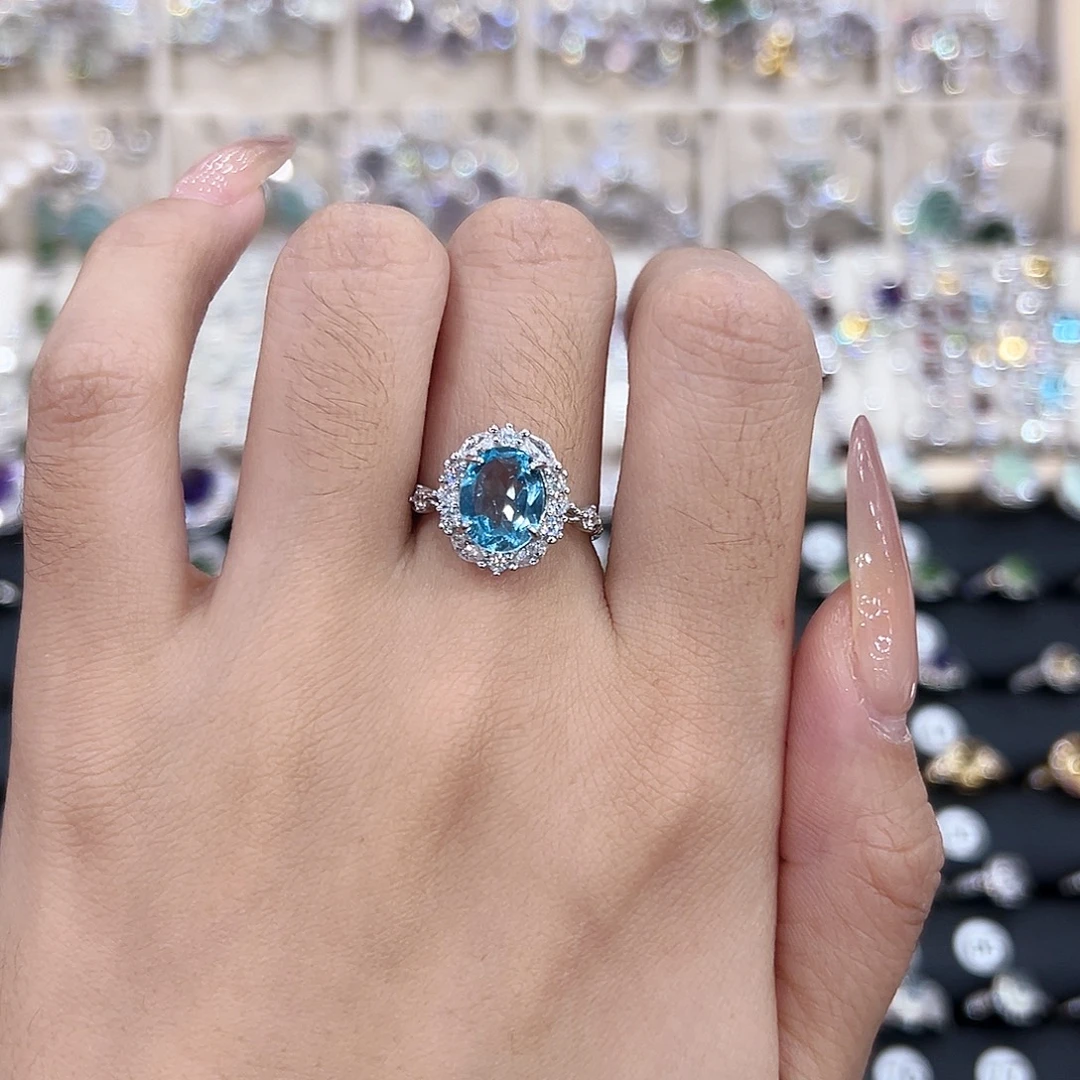 戒指银S925镶嵌托帕石