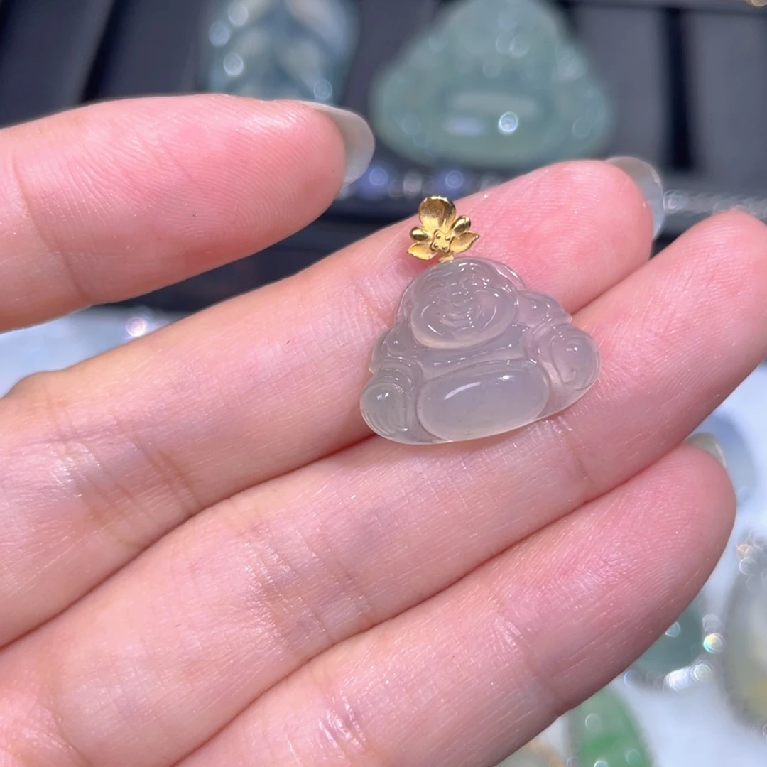 颈饰18K金镶嵌翡翠翡翠