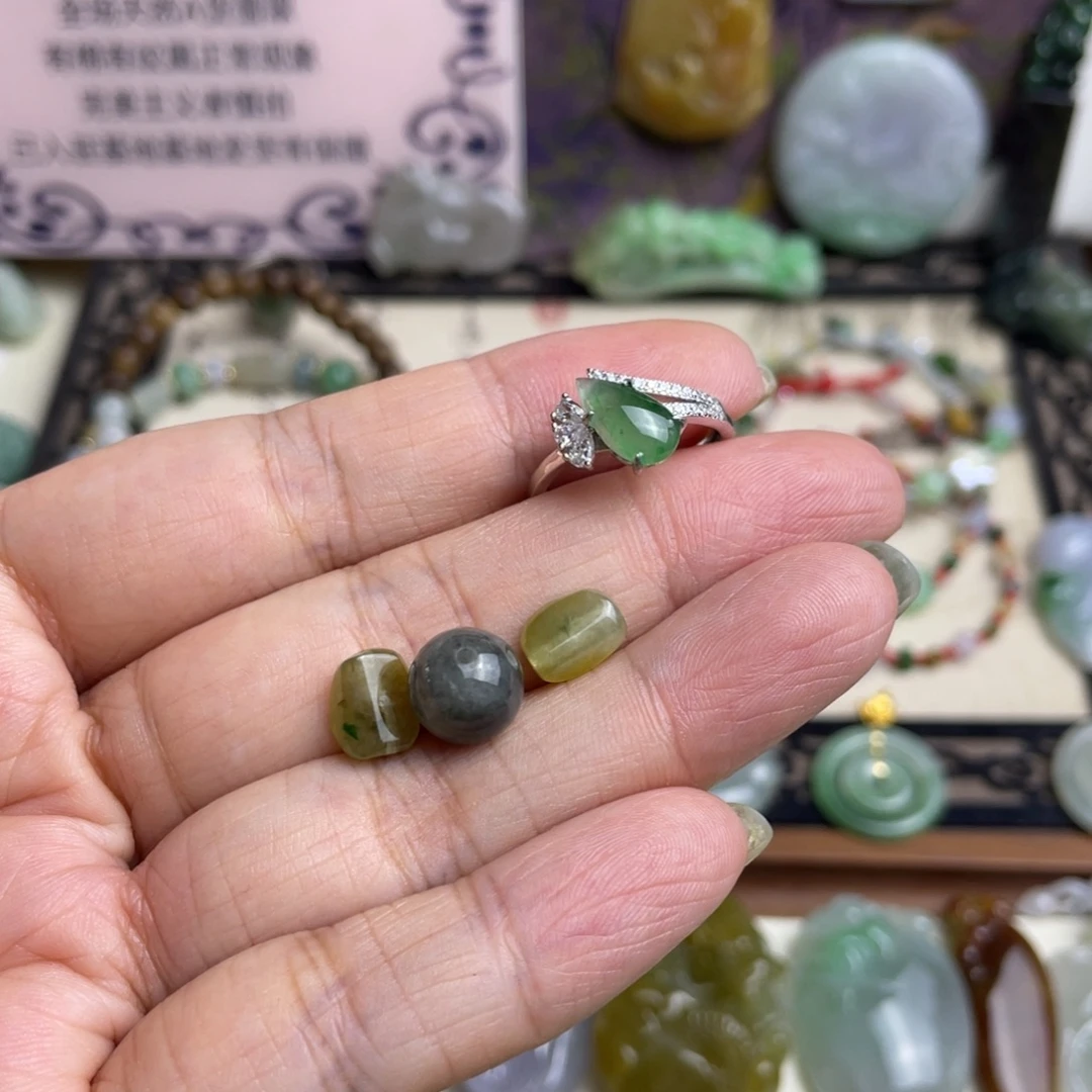 叮***虎翡翠未镶嵌手链戒指珠子定制链接