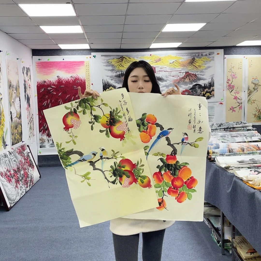 国画国画作品小姐姐放漏…