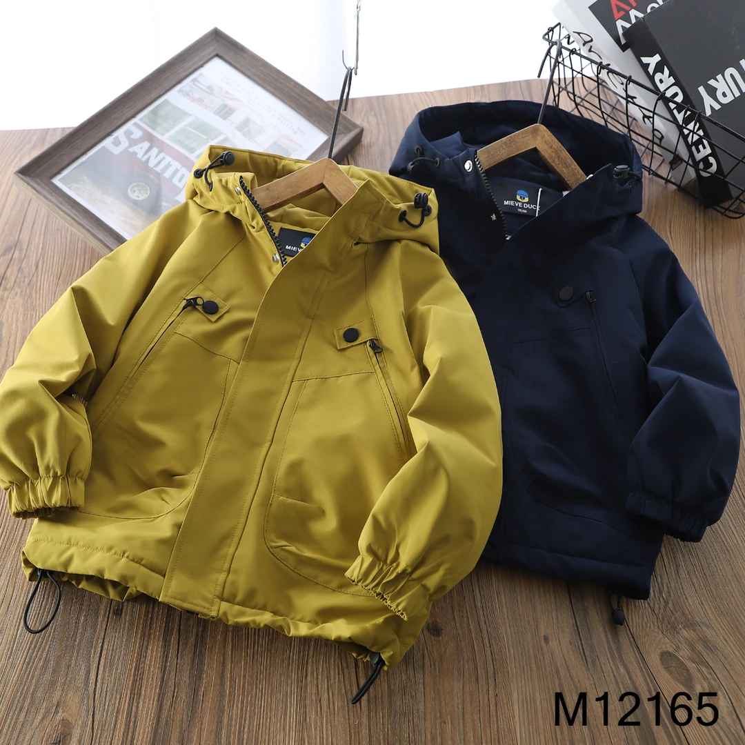【MIEVE DUCK】冬儿童加绒冲锋衣休闲时尚保暖学生加厚外套12165