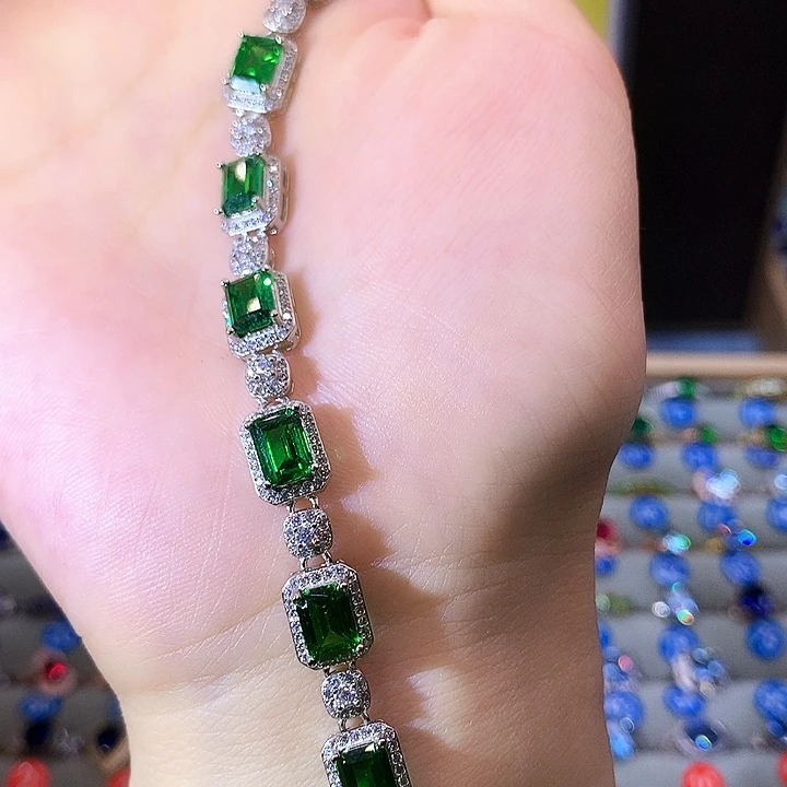 手链透辉石银S925镶嵌