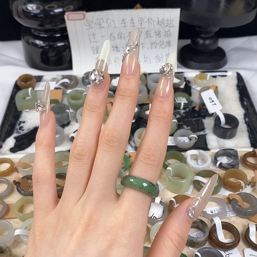 未镶嵌戒指和田玉z61碧玉馒头17.0