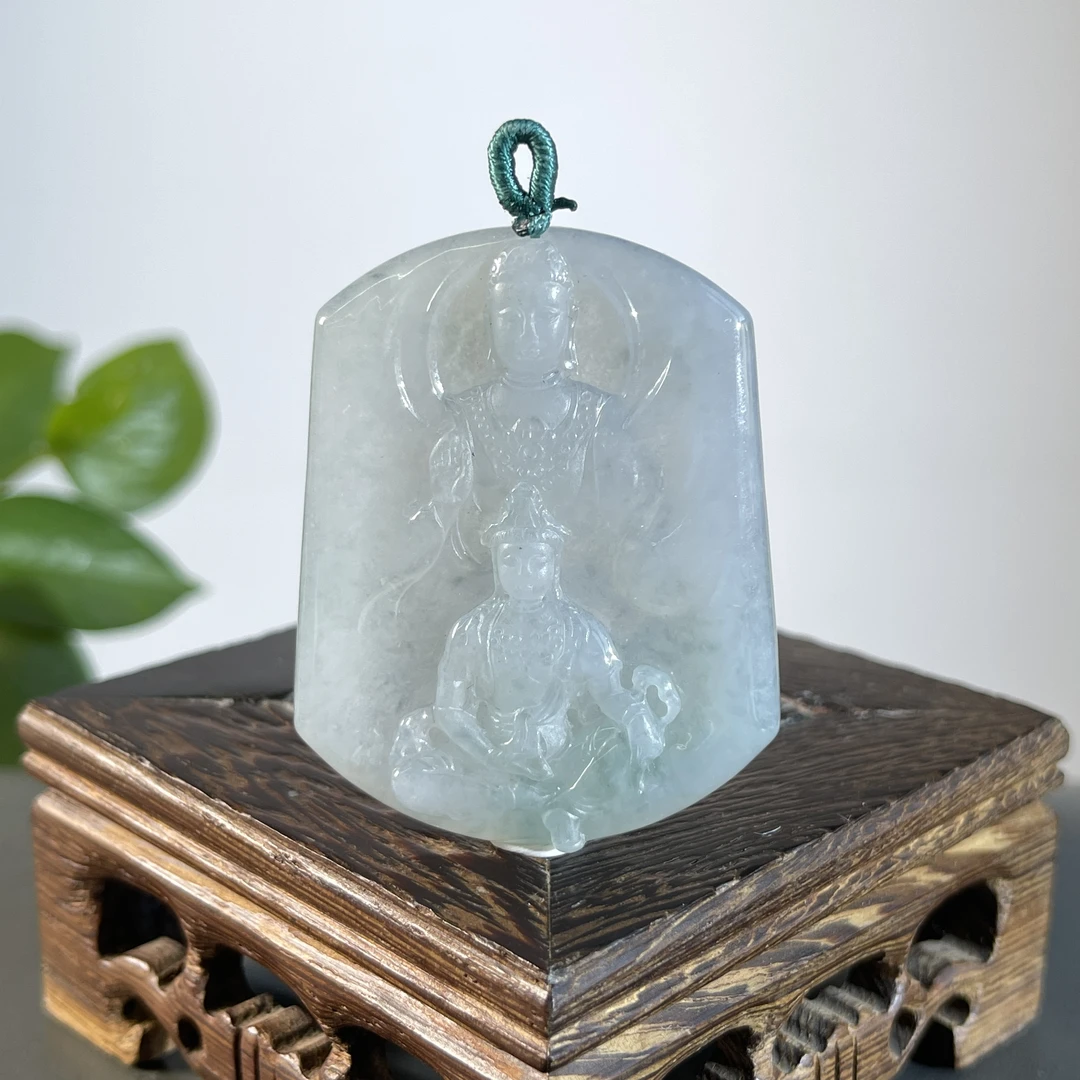 JGA18-108   天然缅甸A货翡翠  佛在心中