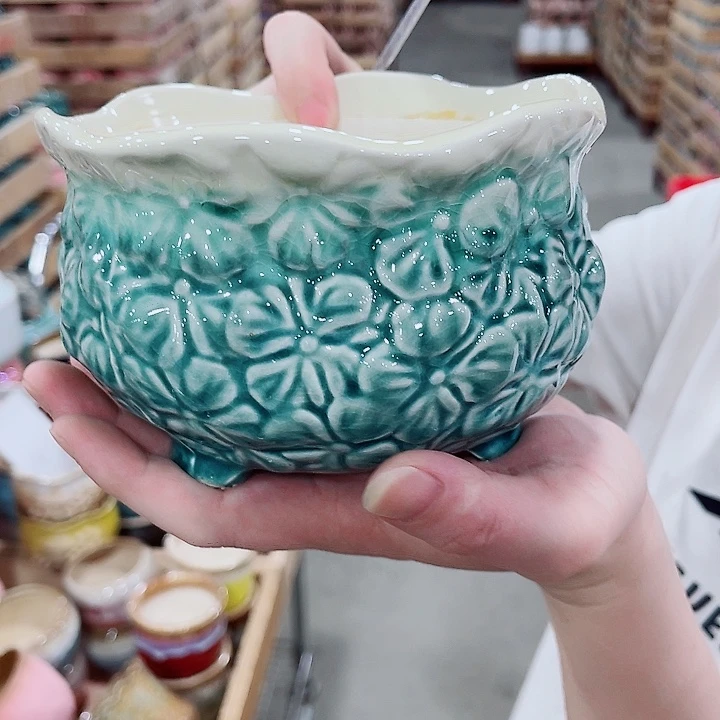 有孔，凑10元包邮陶瓷花盆发货！