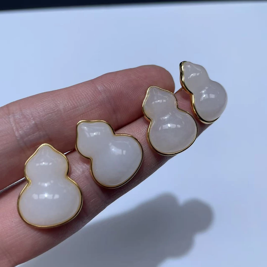 【胖】s925银和田玉耳饰多样性发其一对@k