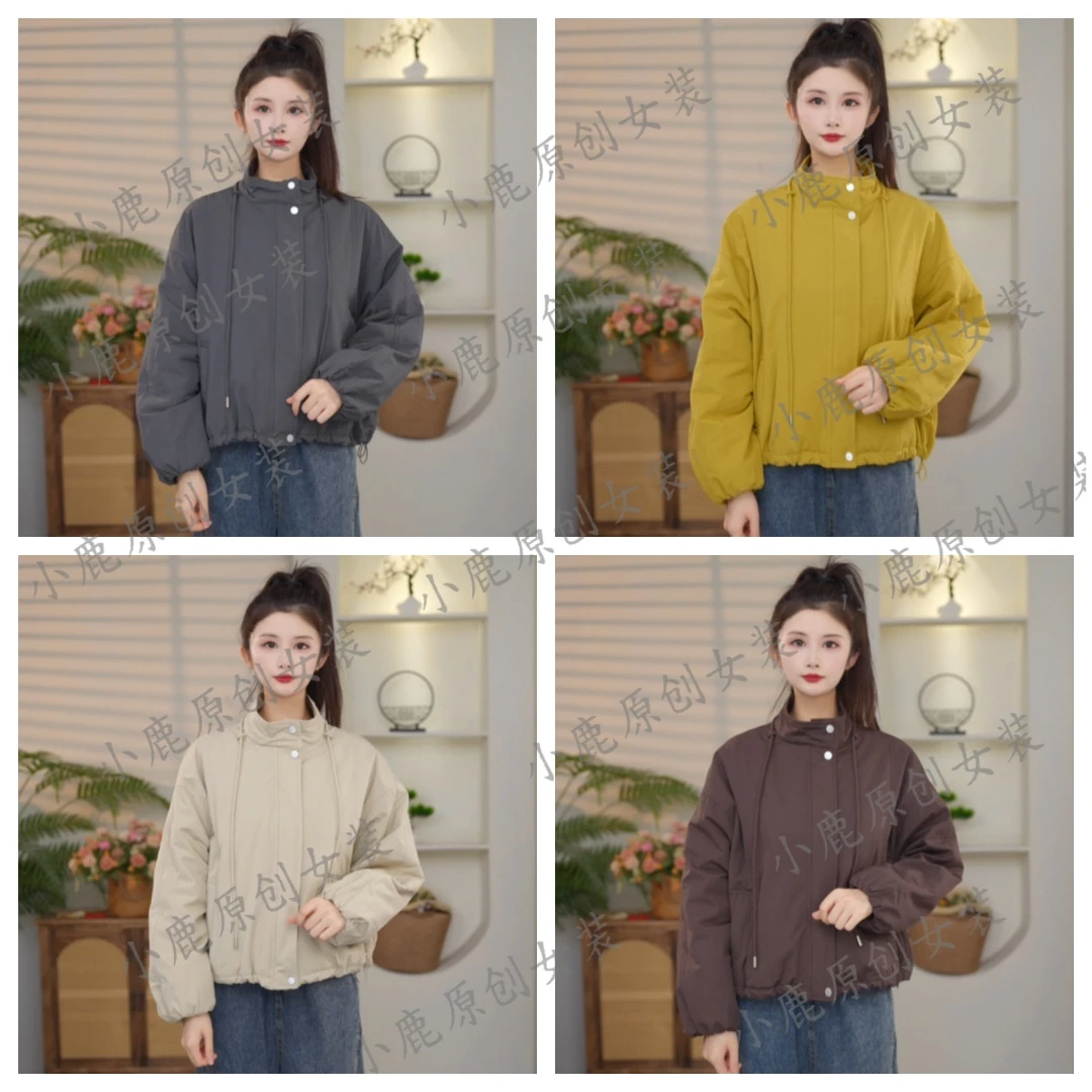 2025冬季新款棉衣时尚百搭休闲短款立领夹棉加厚保暖棉服外套