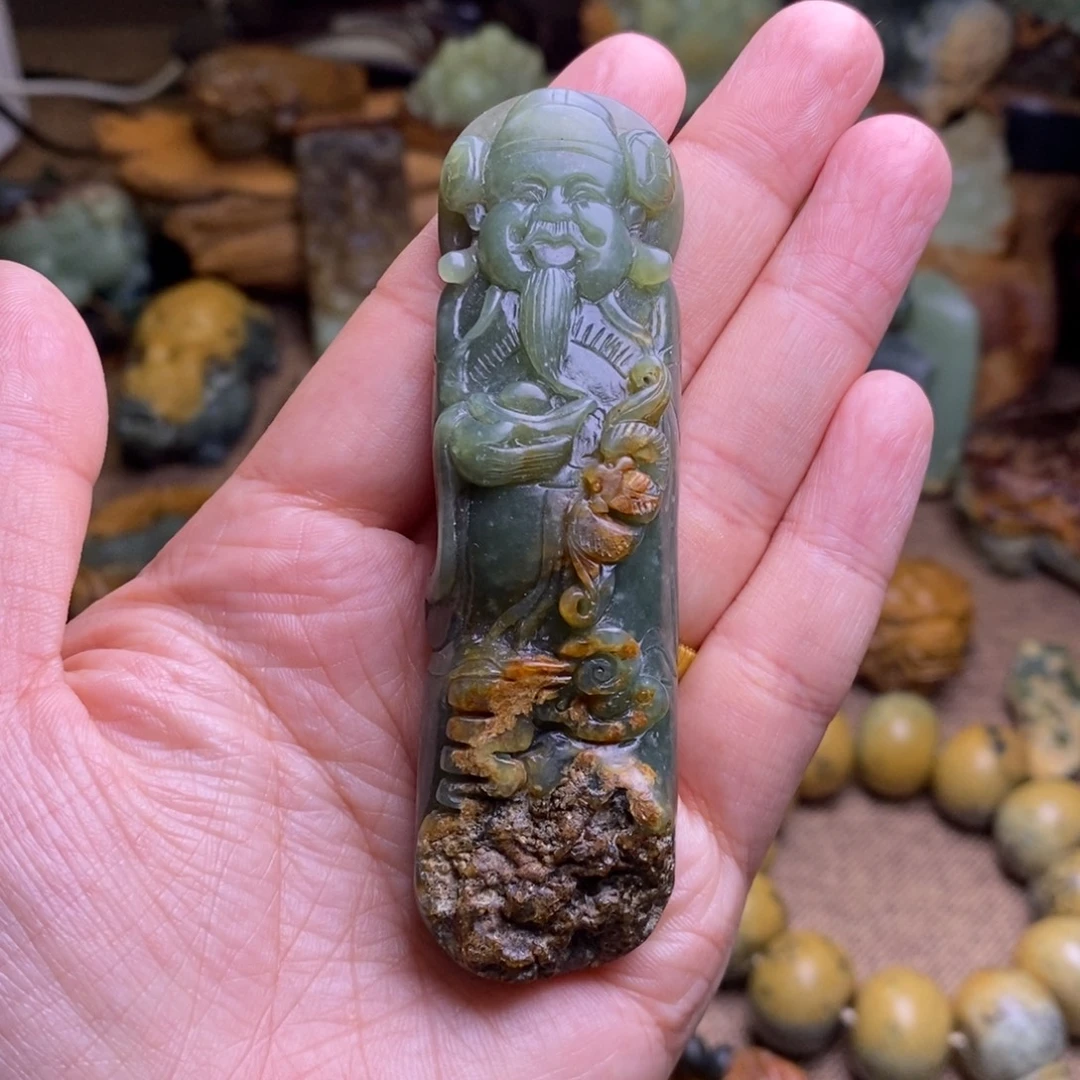 岫岩河磨玉（透闪石质玉）未镶嵌把件