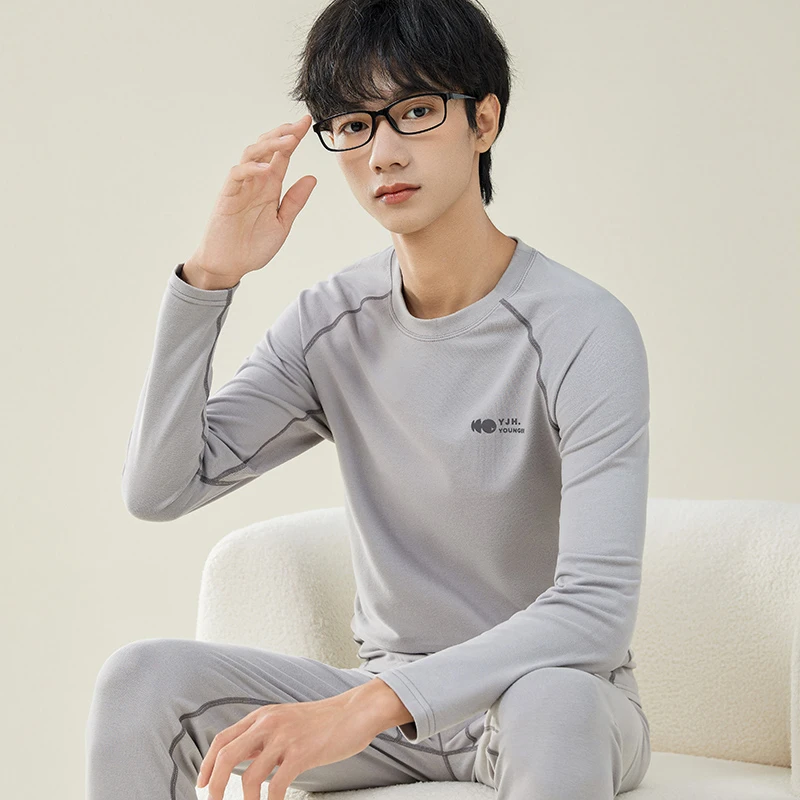 秋衣秋裤男秋冬季青少年学生抗菌男士保暖内衣棉毛衫线衣线裤套装