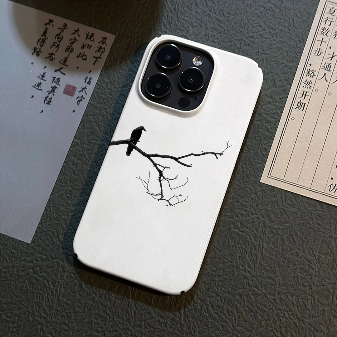 枝头飞鸟适用苹果17pro手机壳iPhone16promax硬菲林15/14/13ins风