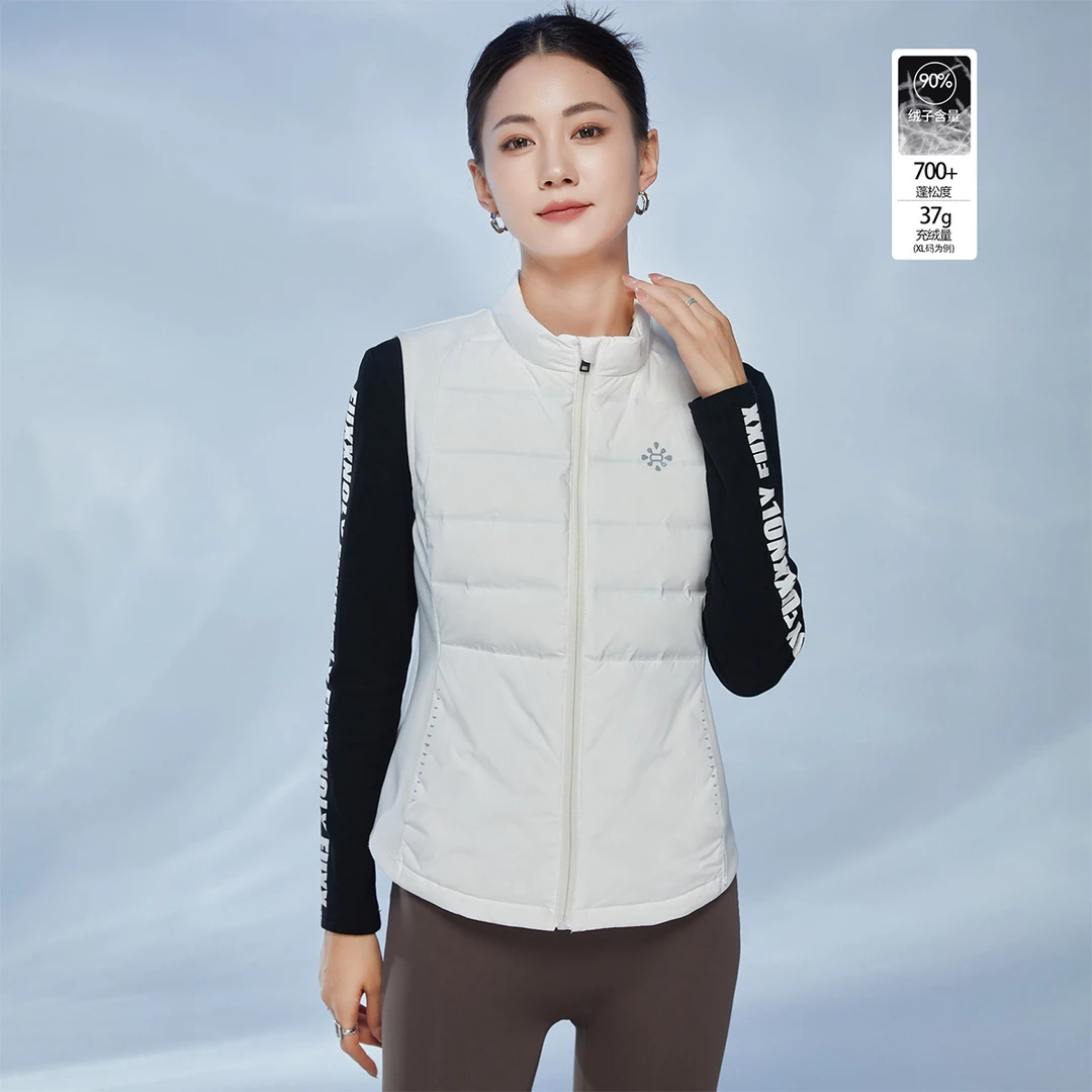 白鸭绒女士轻薄耐力修身短款保暖马甲羽绒服冬季轻薄羽绒服HA118