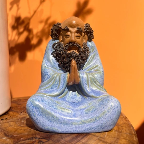 【达摩-悟-高12cm】大气石湾装饰手工摆件陶瓷工艺品创意家居摆件