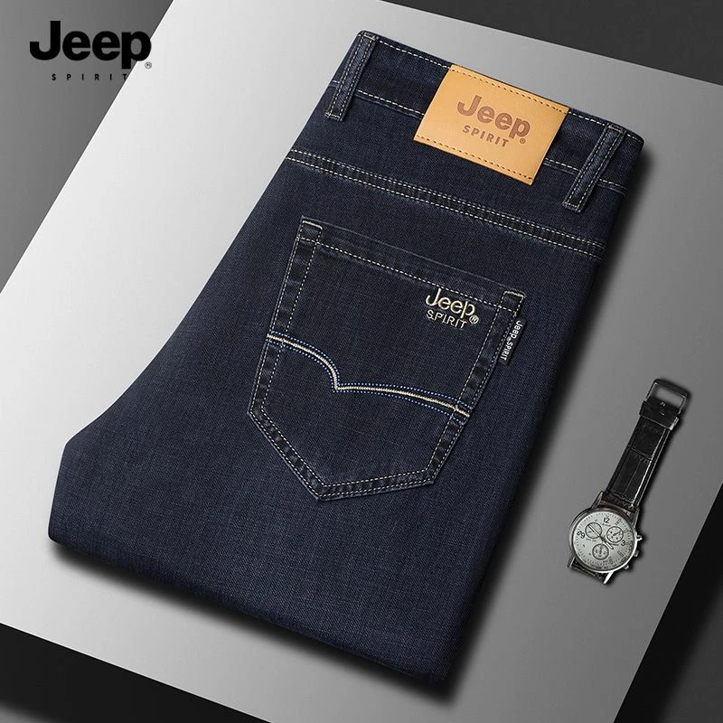 JEEPSPIRIT2025新款牛仔裤男士夏季显瘦薄款透气修身窄版直筒长裤