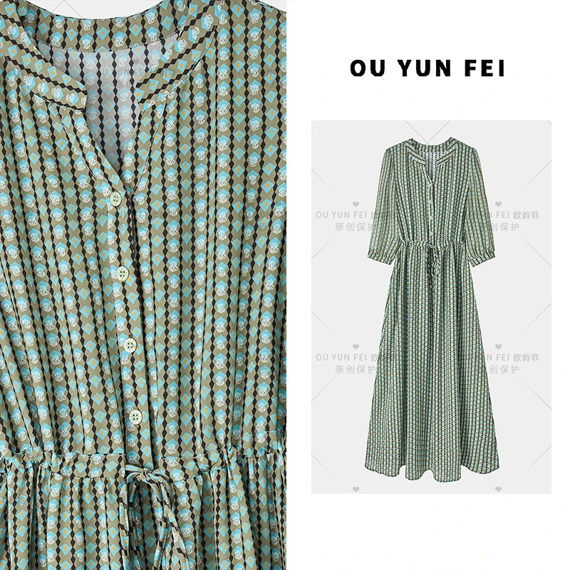 高贵女装洋气时髦气质连衣裙气质夏季穿搭长裙HZ1378