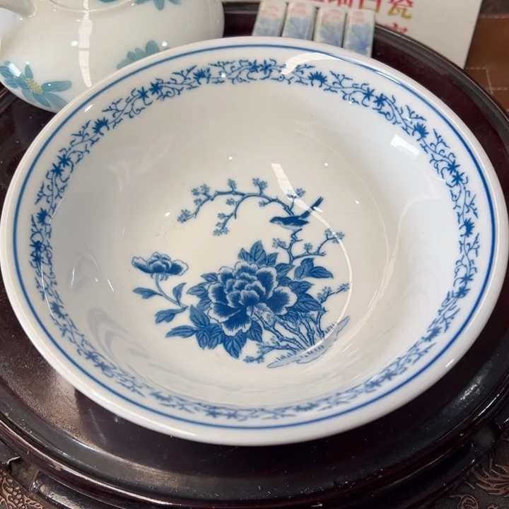 醴陵高温瓷17.8厘米菜碗