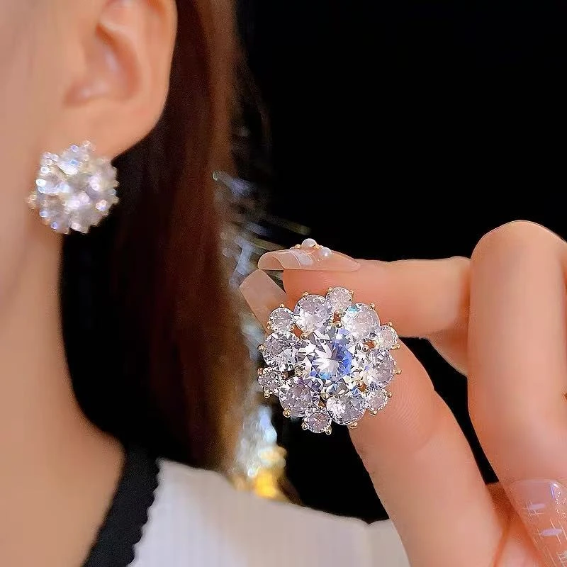 铜合金耳饰 8123气质百搭花朵高级感耳饰