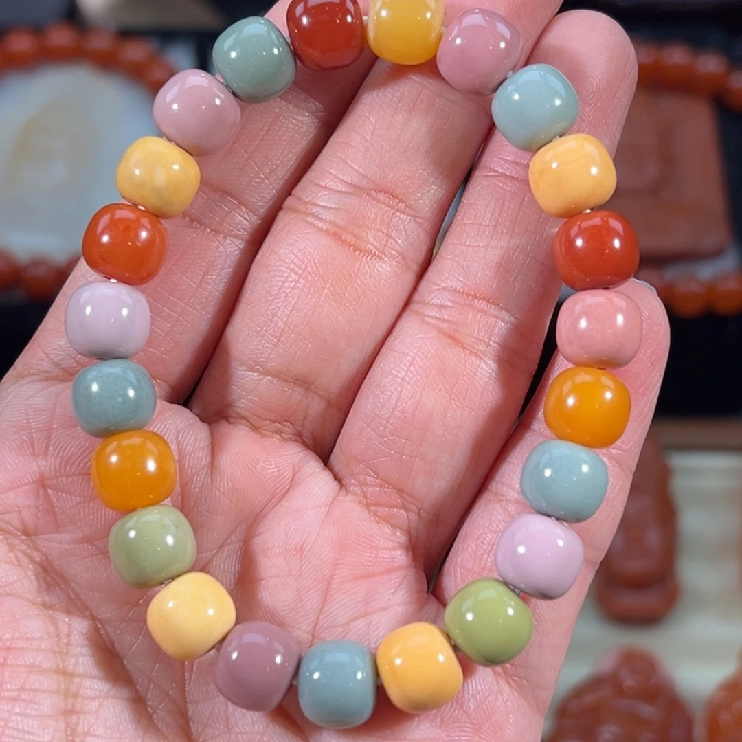 石英岩玉未镶嵌彩虹老型单圈9*8mm