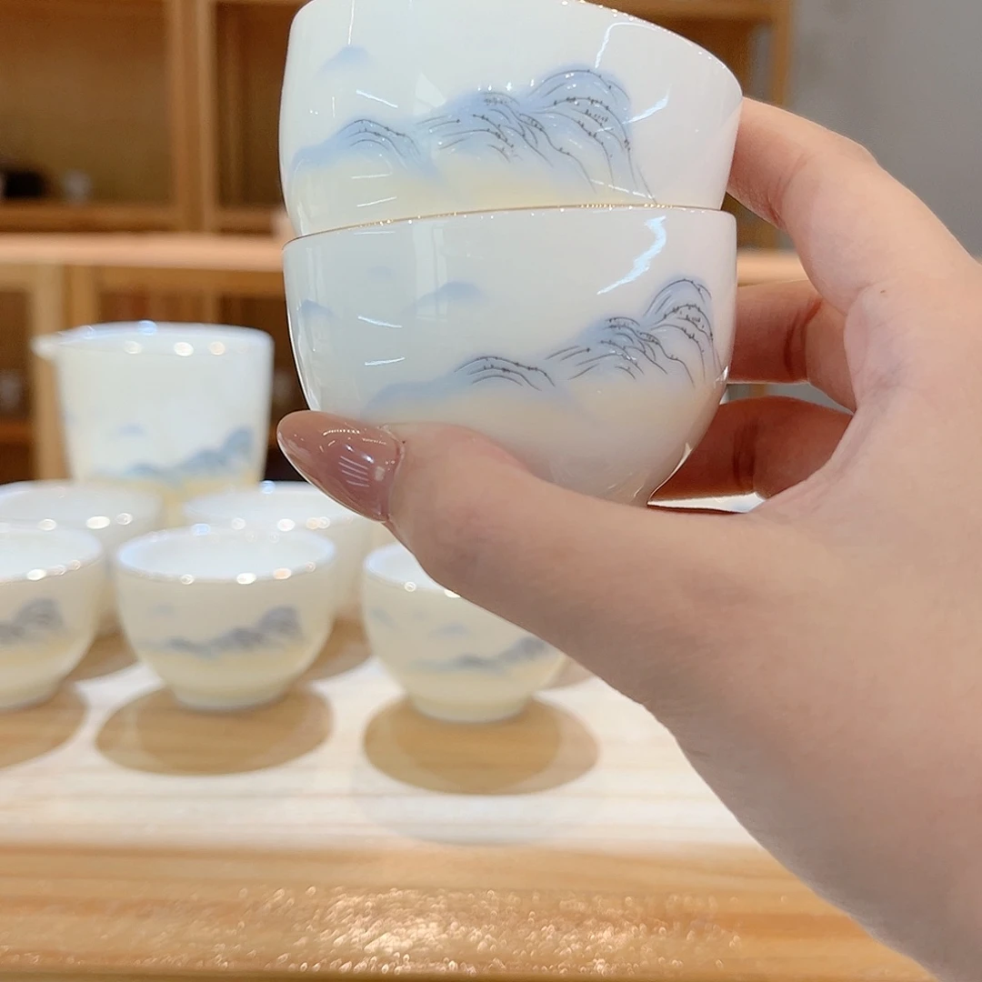 【御瓷斋】羊脂玉瓷茶具套装