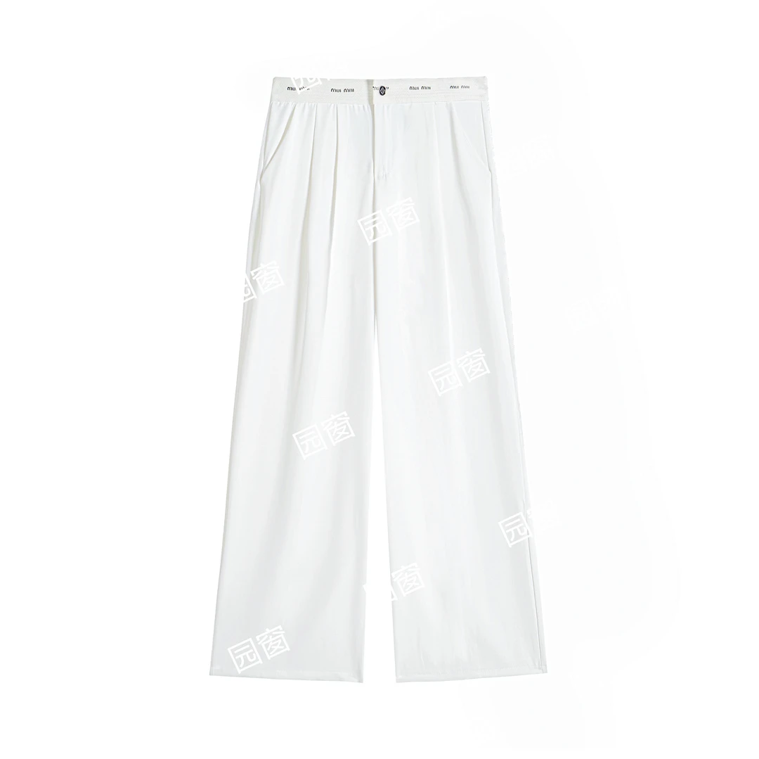 5738时尚舒适百搭轻奢拼接松紧腰头休闲裤88839