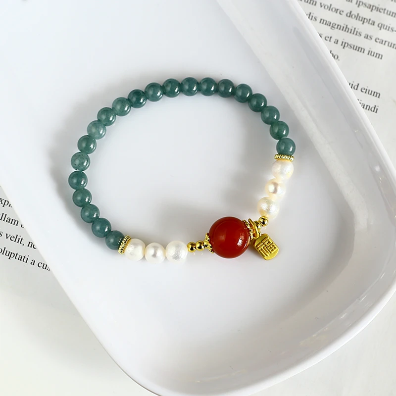 A48-天然翡翠手串 玉石玛瑙手链 颜色微差 多样性发一 XQ10032002