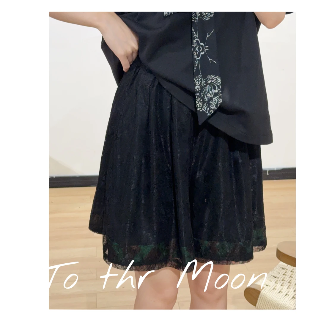 UpSd 原创【故人来短裤】镂空里衬拼接宽松百搭简约休闲阔腿短裤