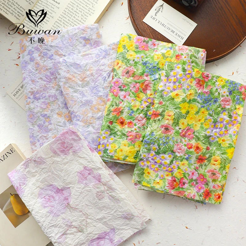 不晚小花系列雪梨纸印花碎花鲜花包装纸花束包花内衬纸花艺材料