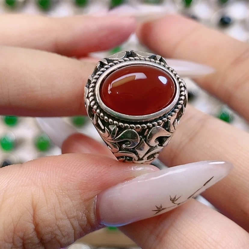 【闪购商品】玛瑙/玉髓戒指银S925镶嵌