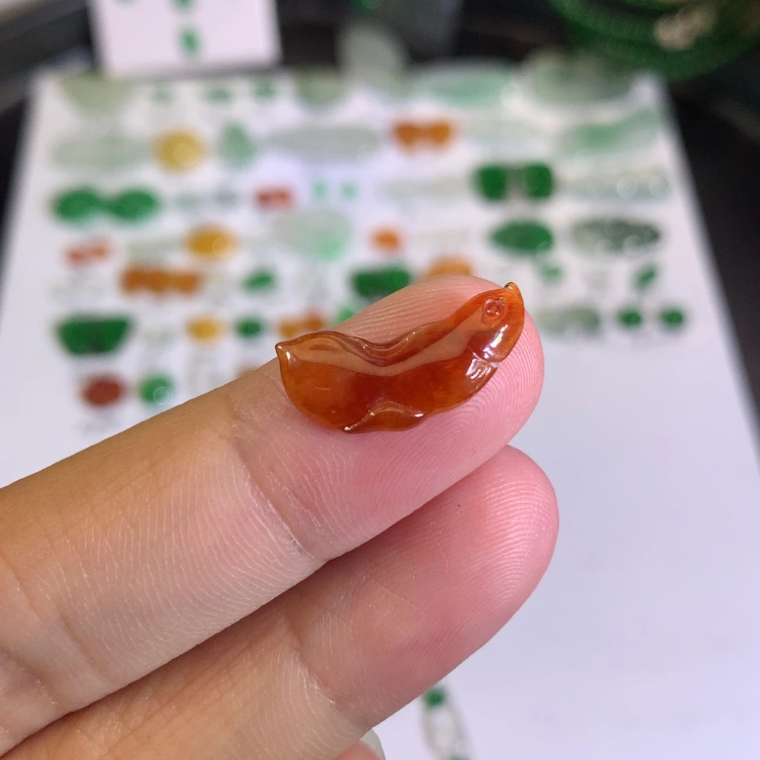 裸石翡翠红翡鱼儿