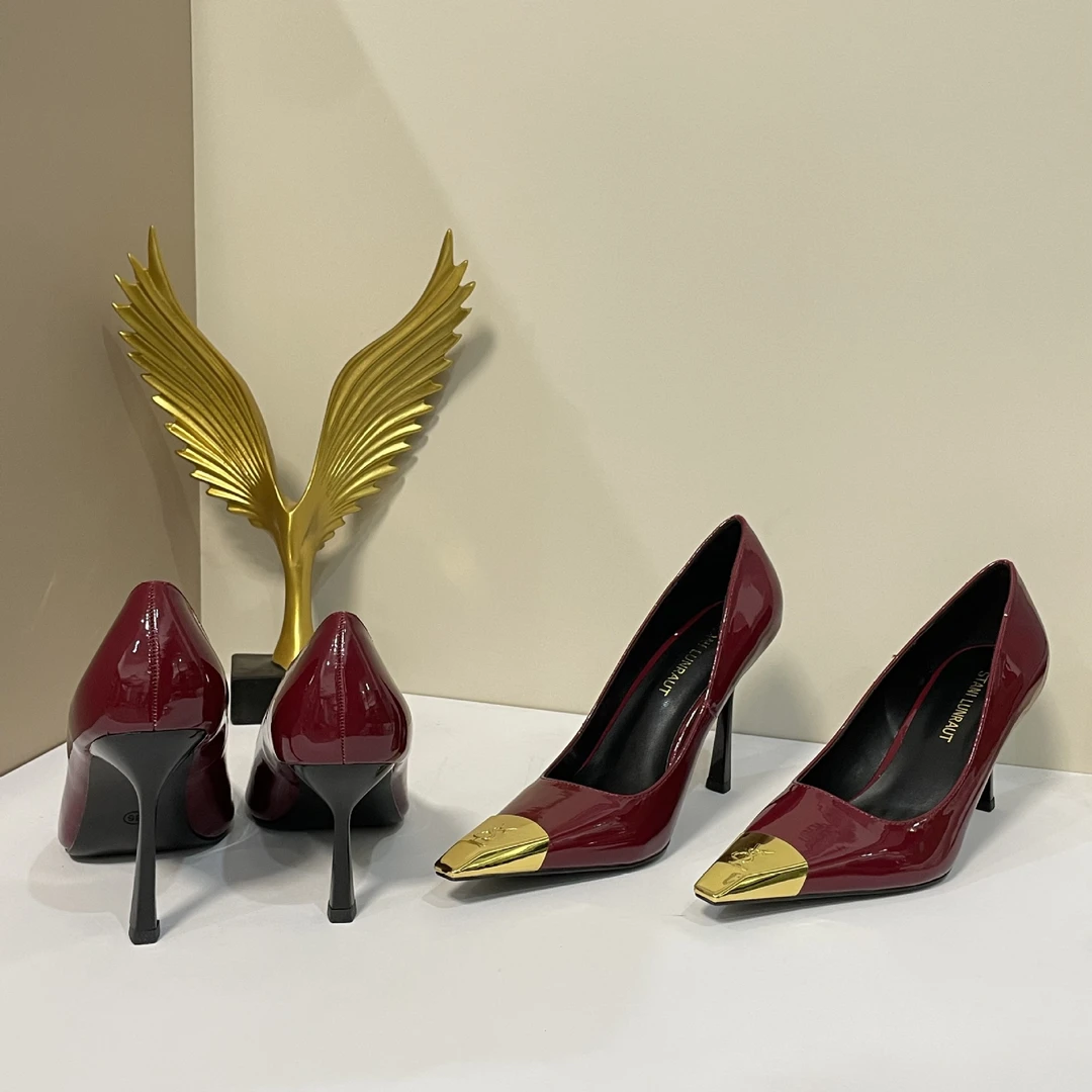 新款浅口性感超高跟御姐气质金属方头细跟名媛时尚细高跟单鞋女