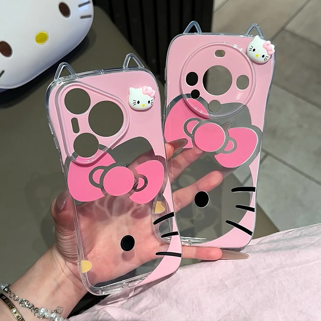 雅天立少女心可爱粉KT适用苹果17华为P70猫耳手机壳vivoppo小米15