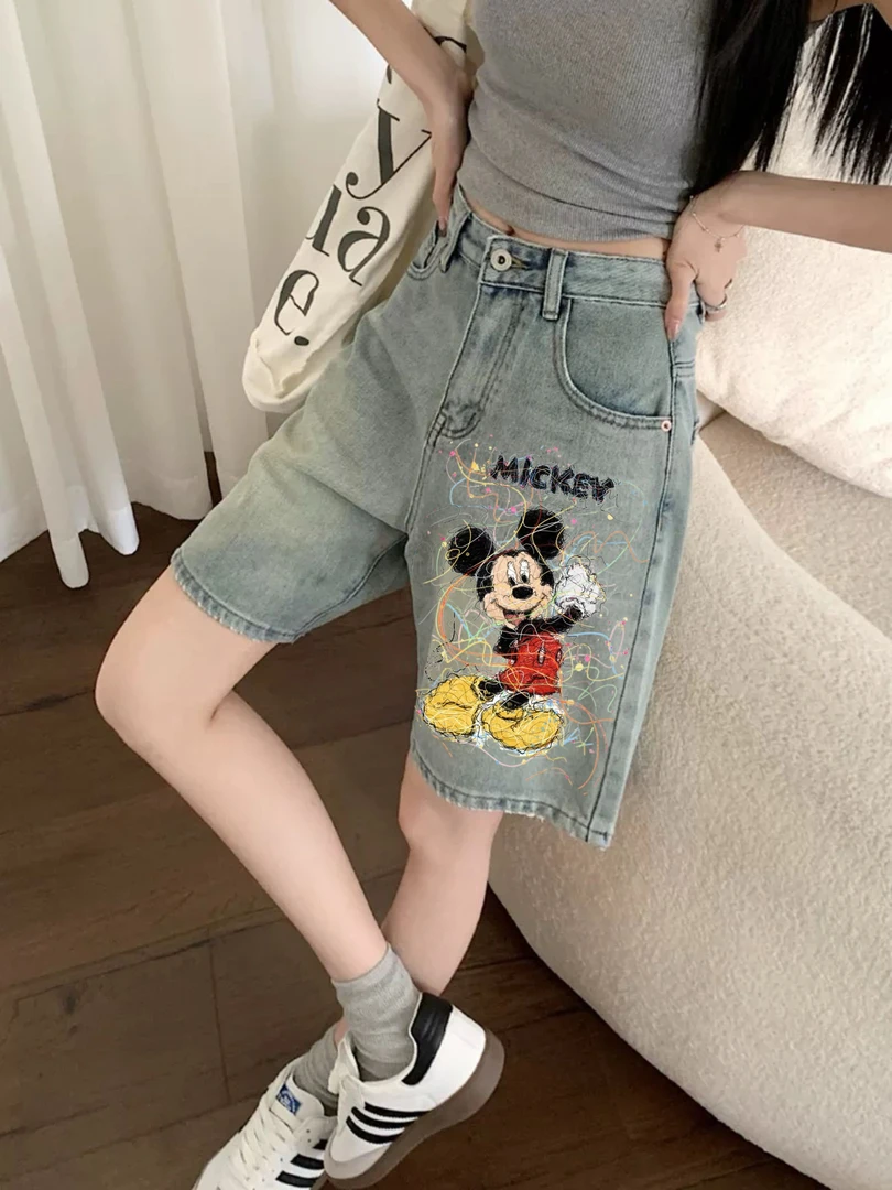 【夏季轻薄】美式复古水洗牛仔短裤女夏季高腰a字中裤阔腿裤短裤子