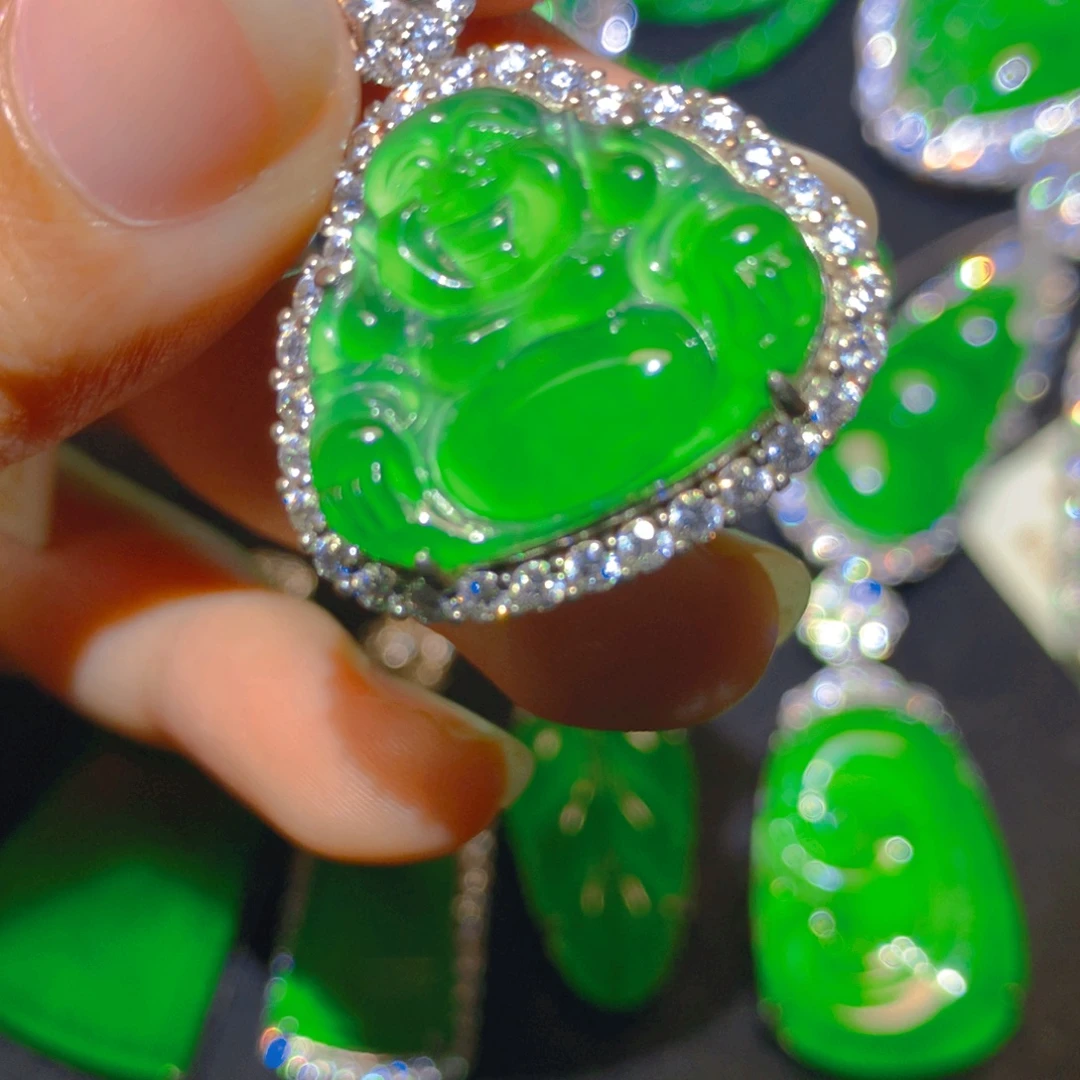 翡翠银S925镶嵌颈饰