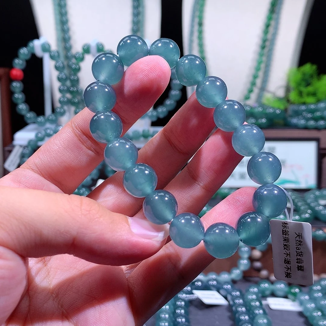翡翠未镶嵌手链天然a货翡翠手串11.8