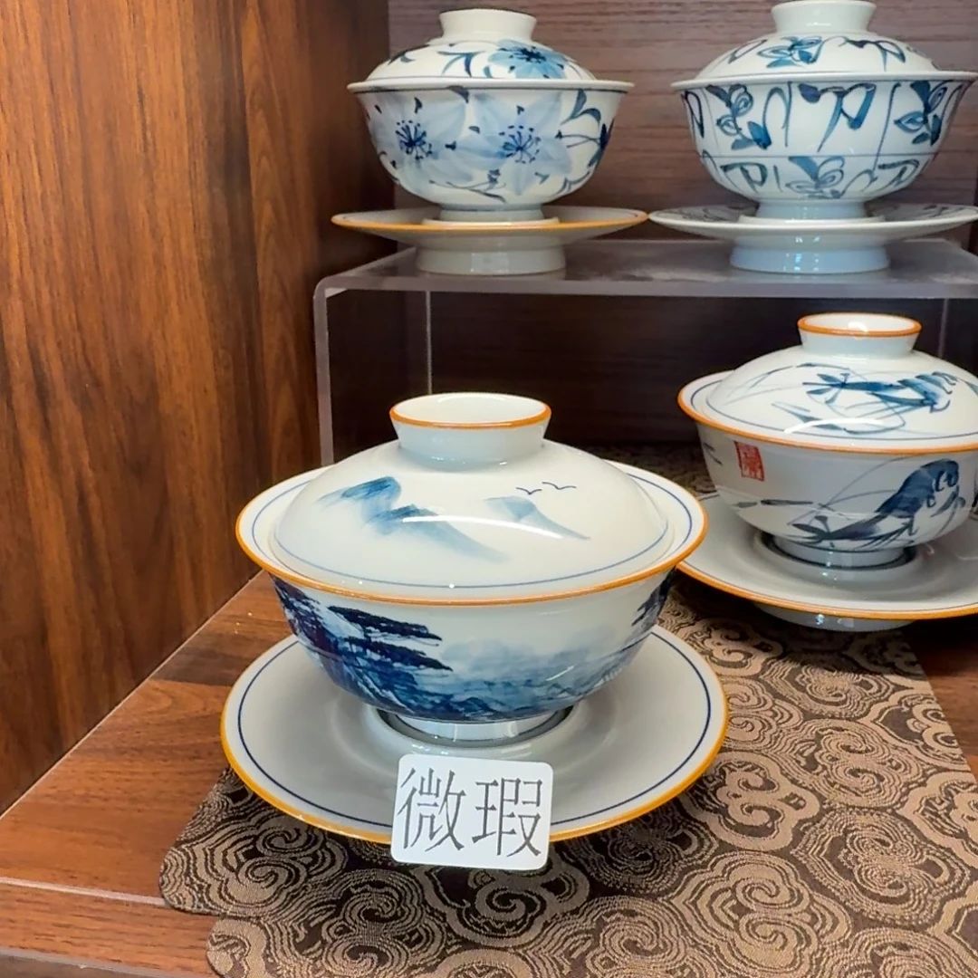 釉下彩纯手绘微瑕