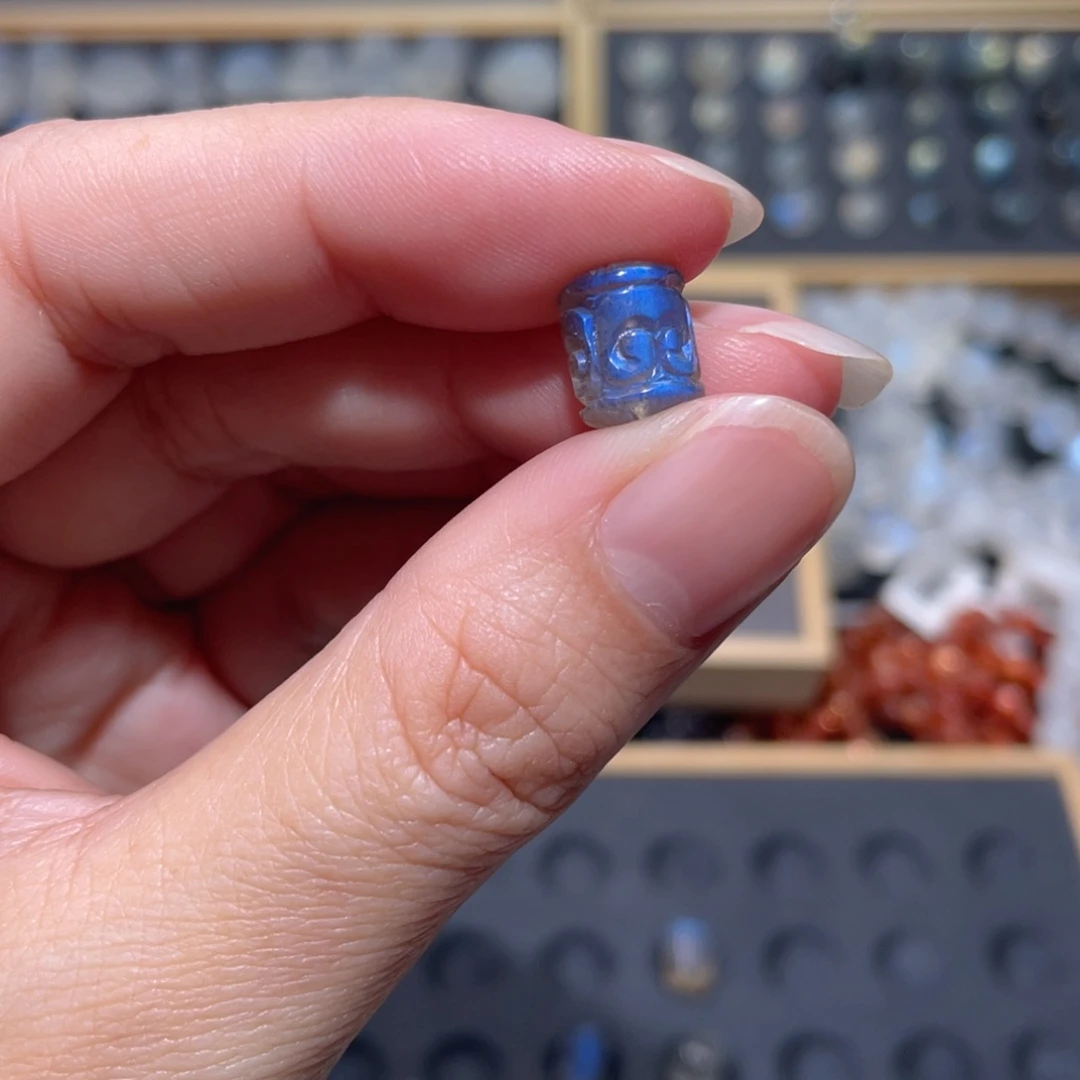 懿***手链未镶嵌长石灰月回纹珠