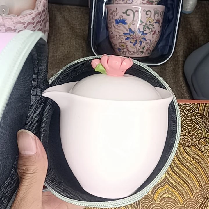 高颜值户外专用旅行茶具便携陶瓷快客杯功夫茶具泡茶器一壶二杯