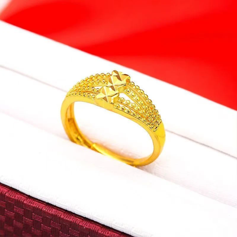 戒指 CUICAN1618金色高定四叶活口可调节精美戒指