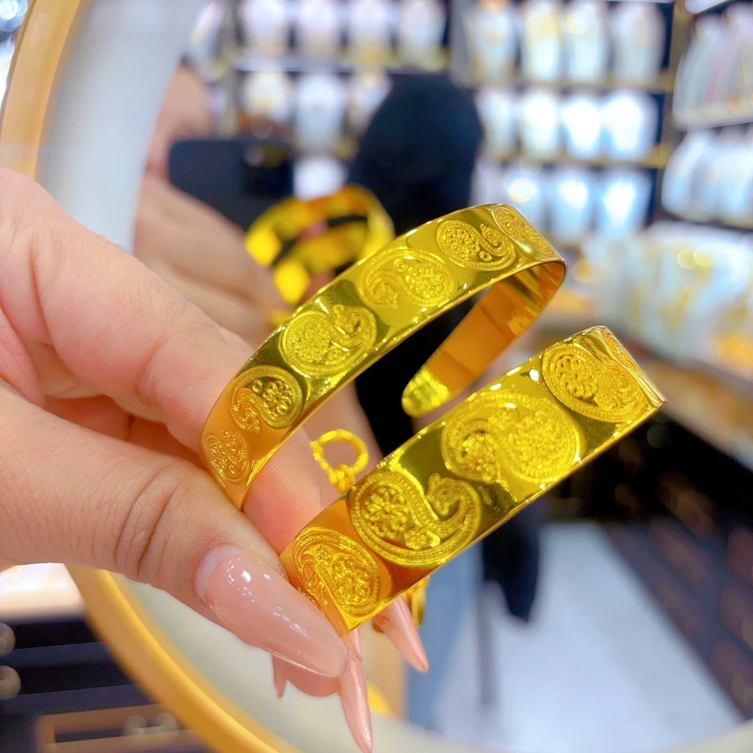 铜合金手镯 戒指金色时尚高端5018-22-5欧美复古轻奢气质百搭潮流