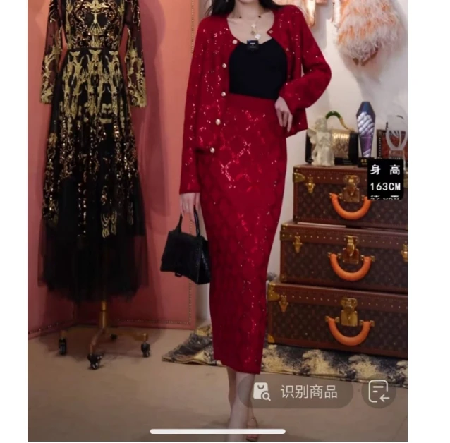 OBLE2025新款重工高定小香风针织套装24887795