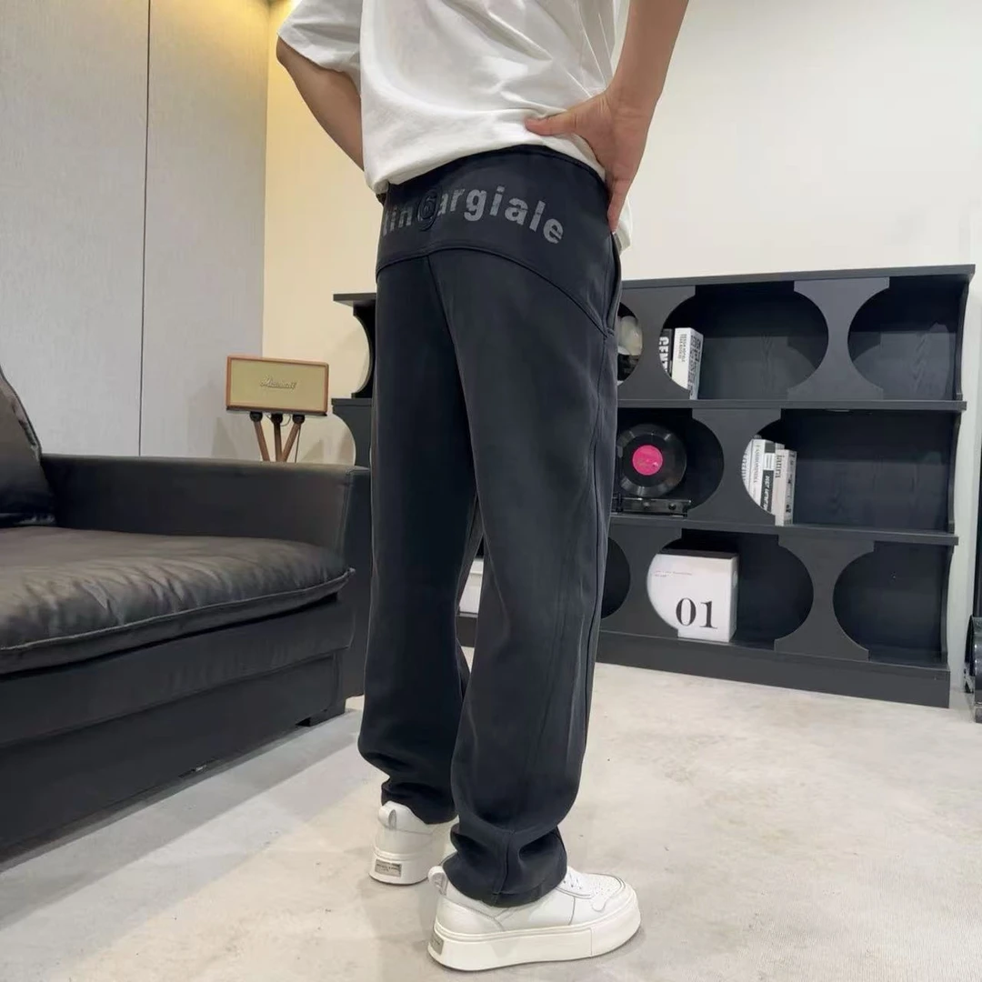 男士中腰微弹力美式休闲拼接休闲裤百搭长裤宽松直筒时尚999935