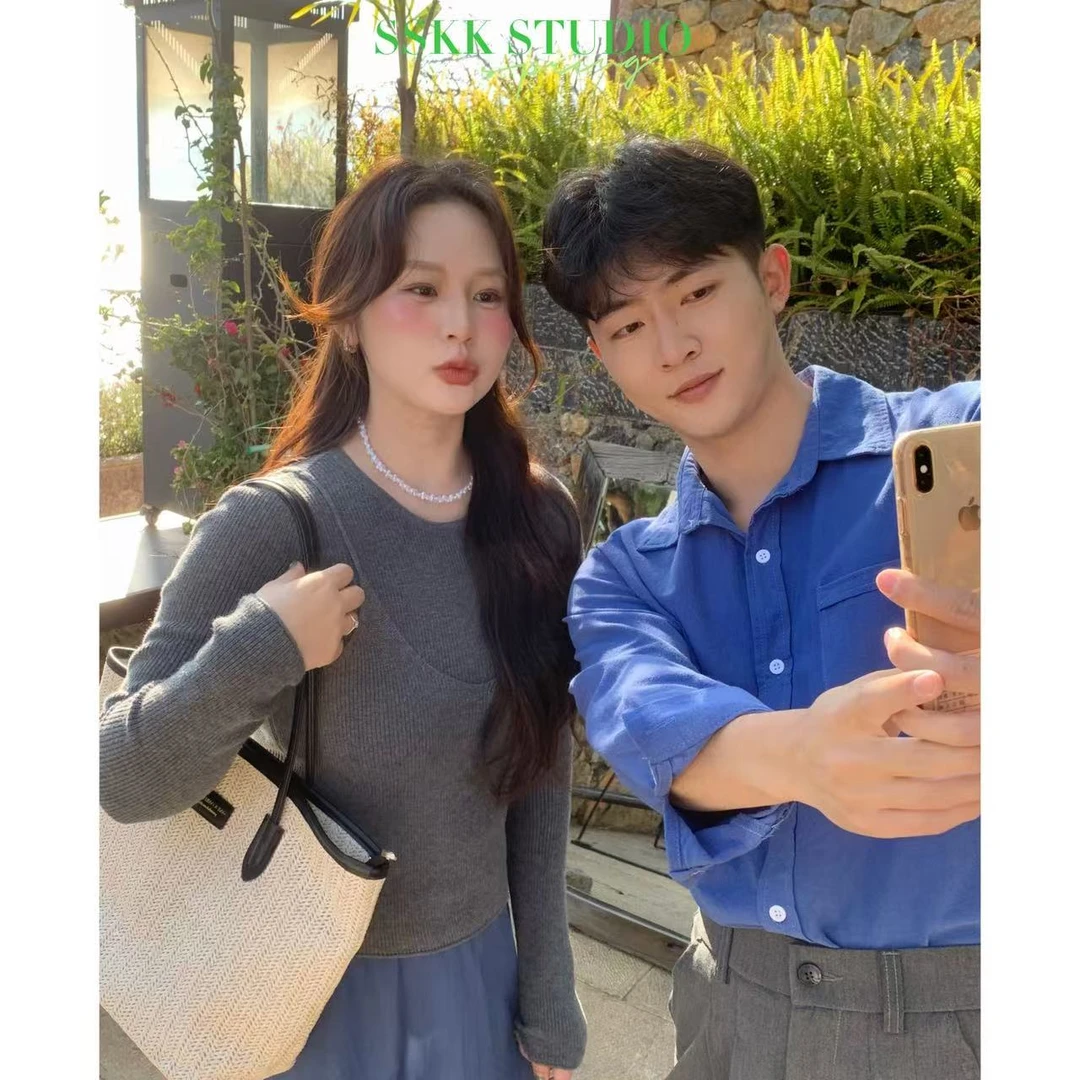 KMZY/KMZY山_山【黛丽日记】微胖mm韩版假两件吊带拼接套头软糯毛织