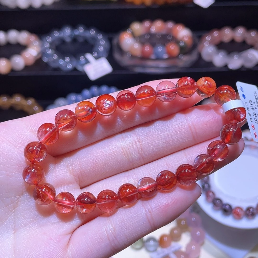 水晶手链未镶嵌浇花手链，晶体通透7.9