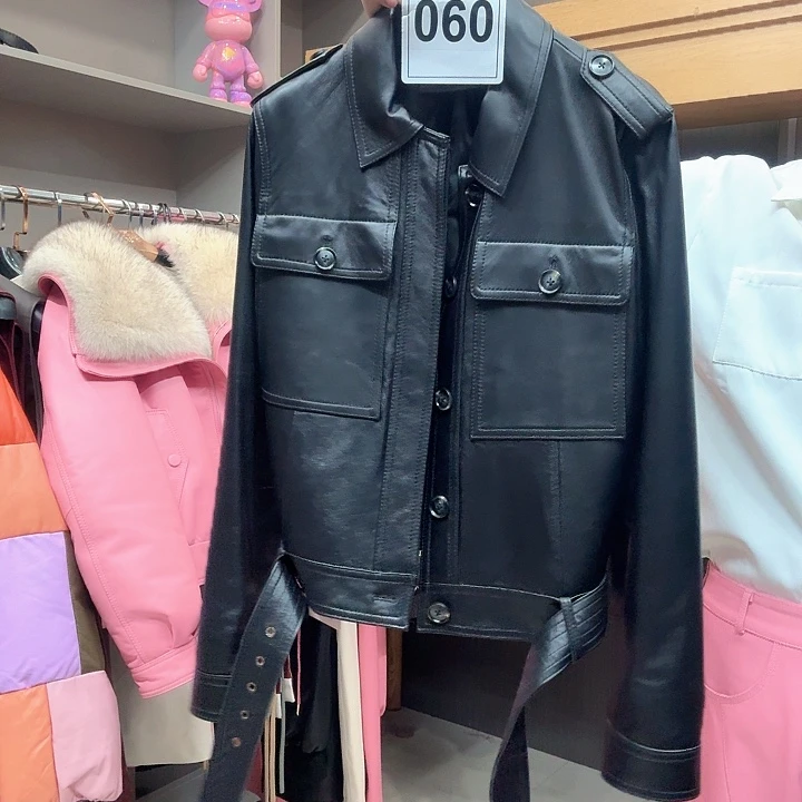 真皮绵羊皮外套腰带